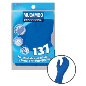 LUVA LATEX FORRADA AZUL MUCAMBO 137 