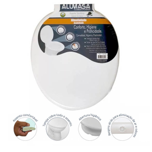 ASSENTO SANITARIO ALMOFADADO FLORENCA BRANCO ALUMASA 2482