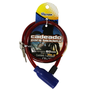 CADEADO BIKE 0,60CM X 8MM WESTERN CD-33