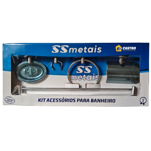 SS METAIS KIT BANHEIRO METÁLICO CROMADO (05PÇS) 1183