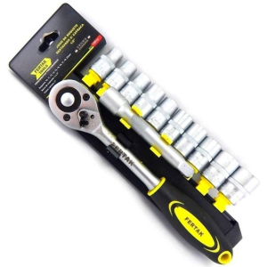 JOGO SOQUETE SEXTAVADO CATRACA CROMO VANADIO 3/8