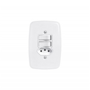 PLUZIE 2 INTERR SS + 1 TOM 10A C/ PLACA 3219